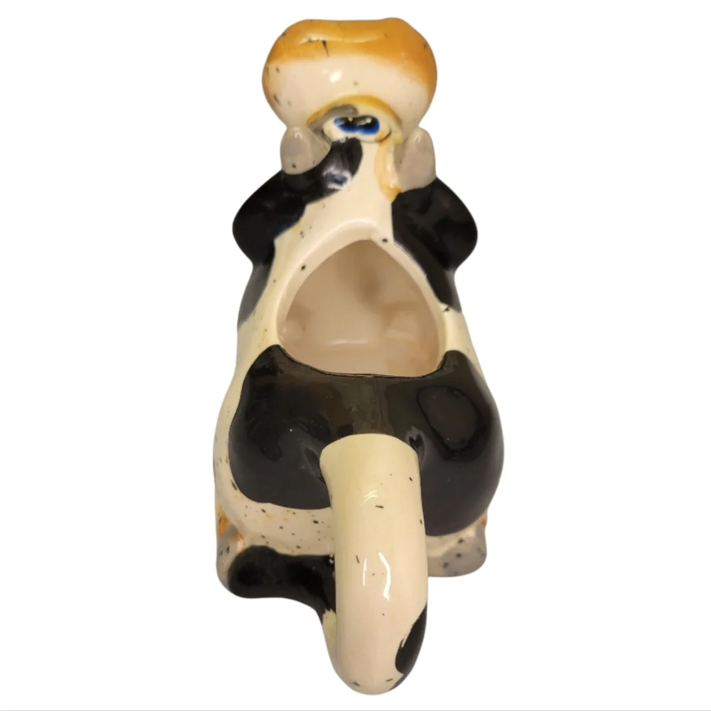 Vtg Happy Cow Collection Creamer Holstein Black/White Bull